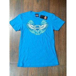 HARLEY DAVIDSON Smoky Mountain Women's T-Shirt Turquoise Size L. MARYVILLE TN